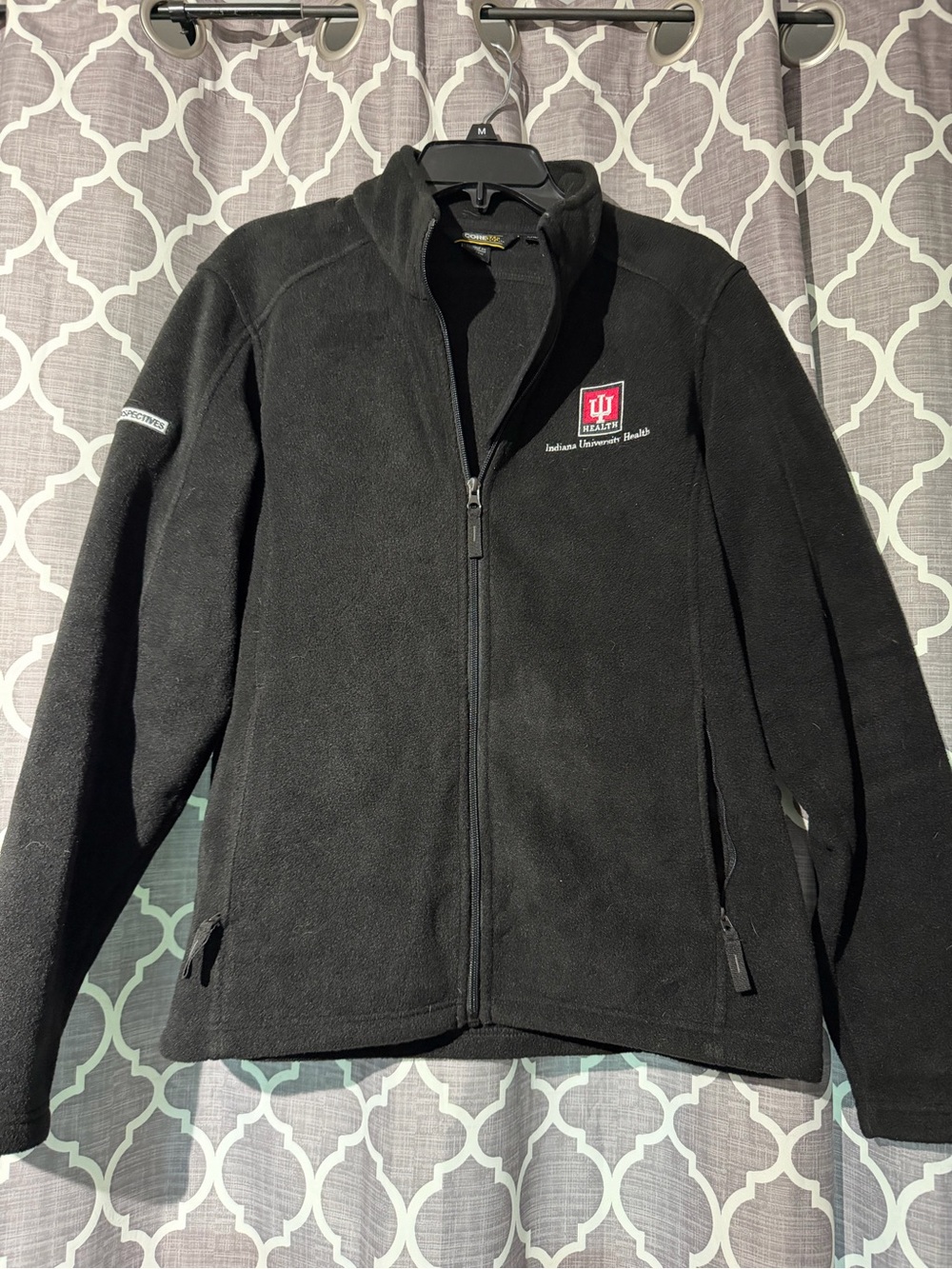 Indiana University Health Black Lightweight Fleece Zip Jacket